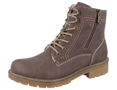 RIEKER Damen Kurzstiefel braun Kunstleder