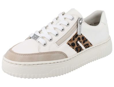 RIEKER N9912-80 Damen Sneaker weiß leo Glattleder