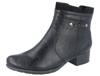 RIEKER Damen Kurzstiefel gefüttert schwarz Kunstleder
