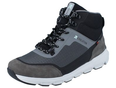 RIEKER Damen High Sneaker grau Leder Textil