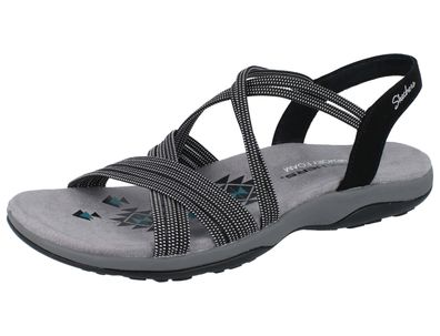Skechers Damen Riemen Sandale schwarz Textil Stretch