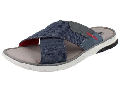 RIEKER 25250-14 Herren Pantolette blau Textil