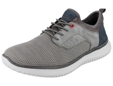 RIEKER Herren Boots Slipper beige Mesh Kunstleder