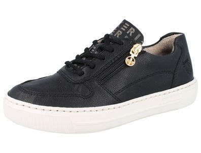 RIEKER Damen Sneaker schwarz Kunstleder