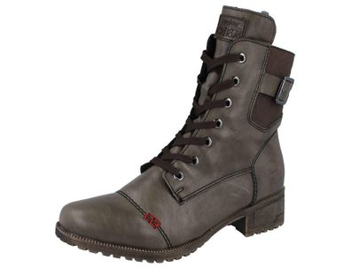 RIEKER Damen Stiefelette gefüttert grün Kunstleder