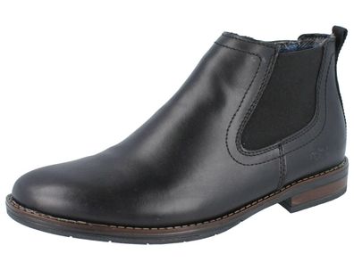 RIEKER Herren Business Kurzhalsstiefel schwarz Glattleder