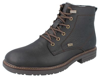 RIEKER Herren Schnürboots dunkelbraun Glattleder