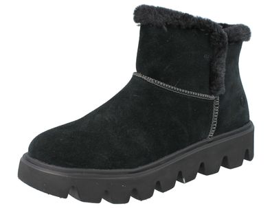RIEKER Damen Kurzstiefel schwarz Veloursleder