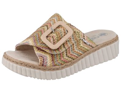 RIEKER Damen Pantolette mehrfarbig Textil