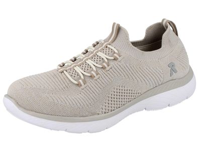 RIEKER Damen Socken Schlupf Sneaker beige Textil vegan