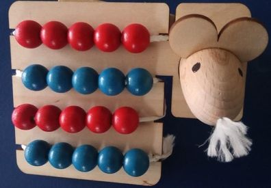 Holzspielzeug Rechenmaus 11,5x0,3x9,5cm NEU Lernen Rechnen Schule Mathematik
