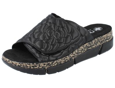 RIEKER V2351-00 Damen Pantolette schwarz Kunstleder