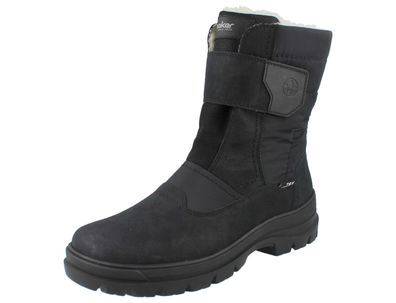 RIEKER Herren Klettstiefel schwarz Kunstleder Spikes