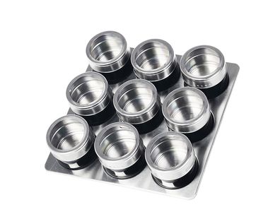10tlg Edelstahl Metallic Gewürzdosenset Gewurzregal Salz Pfeffer Küche Gewürz