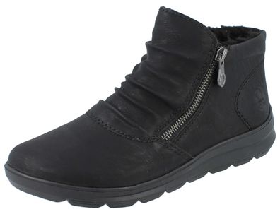 RIEKER Ready2GO Damen Kurzstiefel schwarz Textil Kunstleder