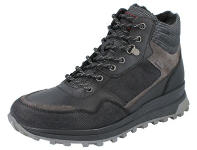 LONGO Herren Schnürstiefel schwarz Leder/Textil