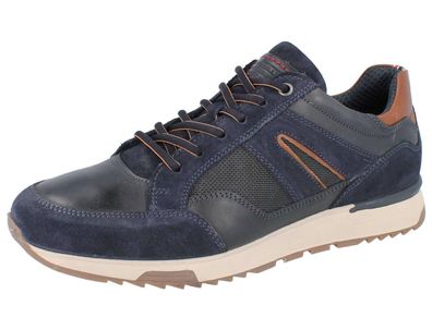LONGO Herren Schnürschuhe blau Leder