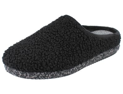 LONGO Damen Hausschuhe schwarz Textil