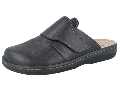 LONGO Herren Clogs schwarz Glattleder