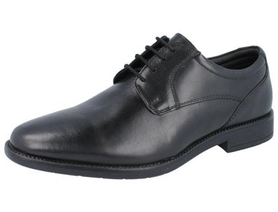 LONGO Herren Business Schnürschuhe schwarz Glattleder