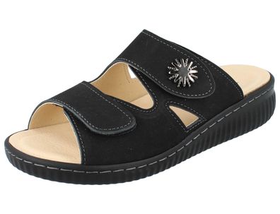 LONGO 1174732 Damen Pantolette schwarz Nubukleder
