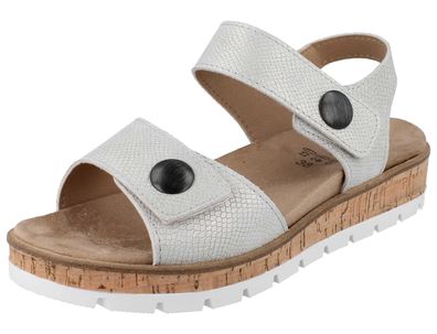 LONGO Damen Sandalette silber Nubukleder
