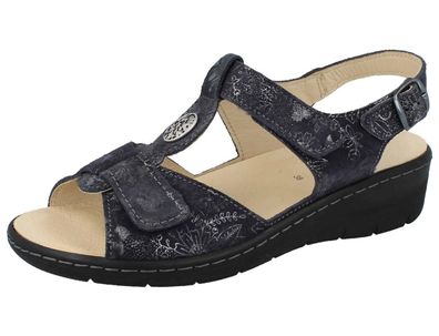 LONGO Damen Sandalette dunkelblau Nubukleder