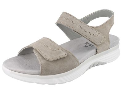 LONGO Damen Sandalette khaki grün Veloursleder