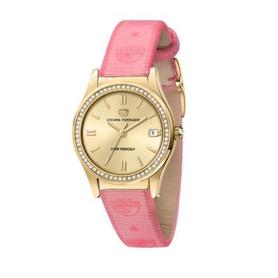 CHIARA Ferragni – Frau – R1951102501 – Zeitgenössische Gelbgolduhr mit 32-mm-Stoffarm