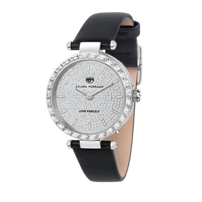 CHIARA Ferragni – Frau – R1951103501 – Damenuhr in Silber mit schwarzem Satinarmband,