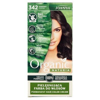 Joanna Naturia Bio Haarfarbe Kaffee 342 - 150ml Pflege & Glanz mit Bio-Ölen & Pf