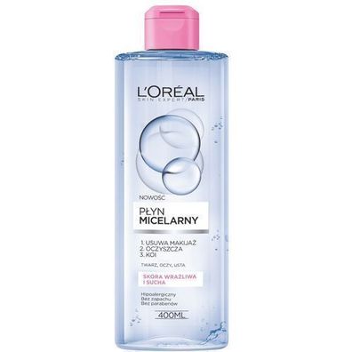 L'Oreal Paris Hautexperte Mizellenwasser für empfindliche und trockene Haut, 400