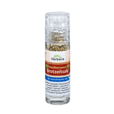 3x Herbaria Mediterranes Brotzeitsalz bio Mini-Mühle 15g