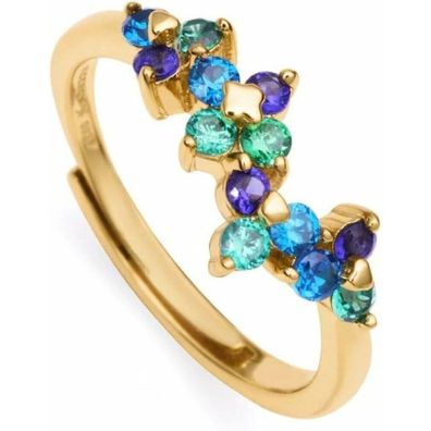 Viceroy Vergoldeter Ring mit farbigen Zirkonen 53 mm