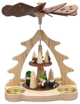 Tischpyramide Bergleute Höhe 26cm NEU Holzpyramide Tischdekoration Dekoration Wei