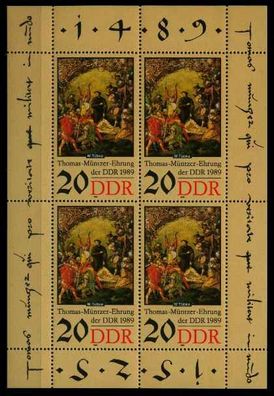 DDR BLOCK Kleinbogen Nr 3271 postfrisch Kleinbg S9F026A