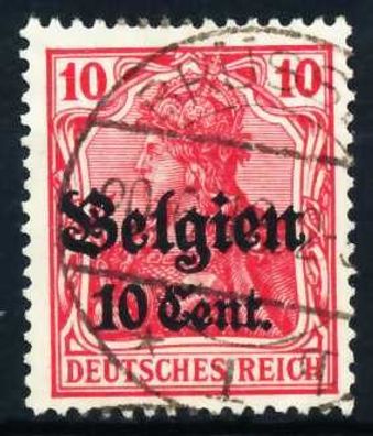 BES. 1WK Landespost Belgien Nr 14cI zentrisch gestempelt X68F176