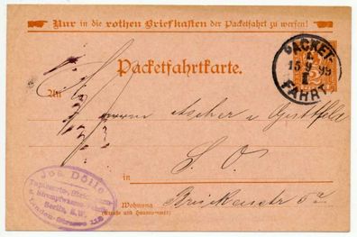 Privatpost Packetfahrtkarte BERLIN X729012