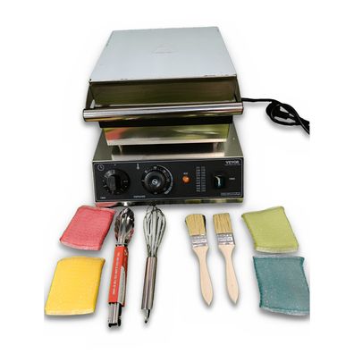 VEVOR Waffeleisen kommerziell 2000 W belgisch Edelstahl Temperatur Timer