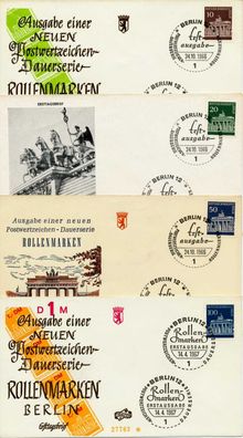 BERLIN BELEGE Nr 286 + 287 + 289 + 290 BRIEF FDC SC2593E