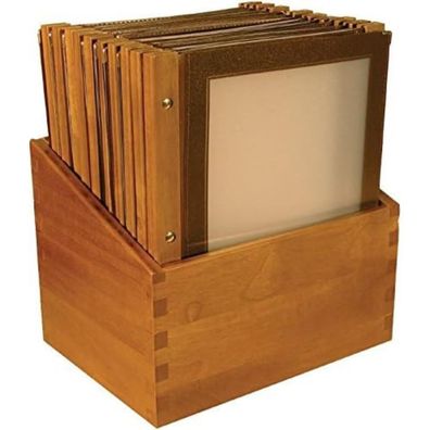 Securit Menéhalter Holz A4 Weinbraun 20 Stéck mit Standbox