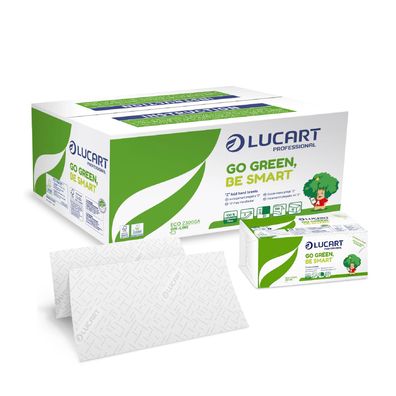 Lucart Papierhandtécher Z-Falz 2-lagig 23,5x23cm 15x198 Recyclingpapier