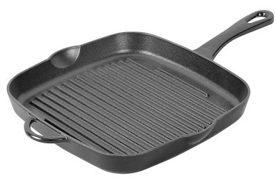 KßCHENPROFI Provence Grillpfanne Gusseisen 26 cm quadratisch Gegengriff