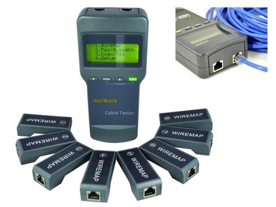 KALEA-INFORMATIQUE RJ45 Netzwerk Kabeltester mit 7 Satelliten LCD 1000m