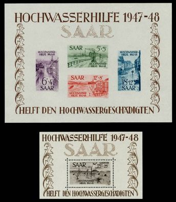 Saarland 1948 Block 1 + 2 postfrisch X6ACE8E