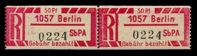 DDR Einschreibm Nr 1Cx Z PLZ-1057 postfrisch WAAGR PAAR X73834A