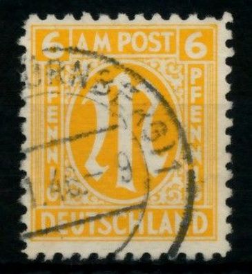 BIZONE AM-POST Nr 4z gestempelt X760E72