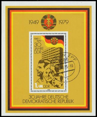 DDR BLOCK Kleinbogen Block 56 gestempelt X0F168A