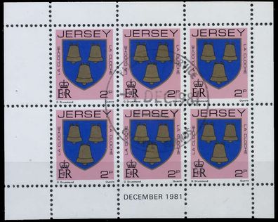 JERSEY Heftchenblatt Nr HB 0-29 DEZ81 zentrisch gestempelt H XAFB2D6