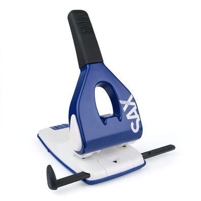Sax 618 Kraftlocher 65 Blatt mit Anschlagschiene und Auffangschale Blau